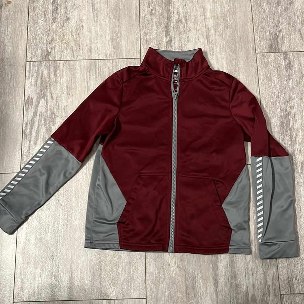 Athletic Works Maroon and Gray Performance Jacket- Size M/8